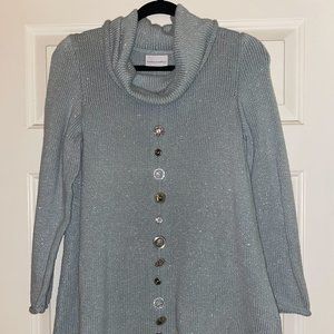 Soft Surroundings Crew Neck Puckered Seams Sweater